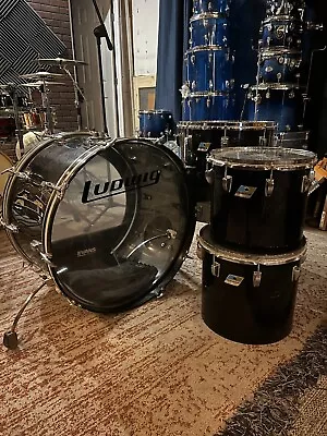 Ludwig Vistalite Clear Smoke Vintage 24” Kick 12” Tom 13” Tom 16” Floor Tom • $1150