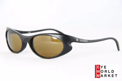 Vintage Vuarnet 040 Sports Black Matte Oval Sunglasses Mineral PX2000 Brown Lens • $95.20