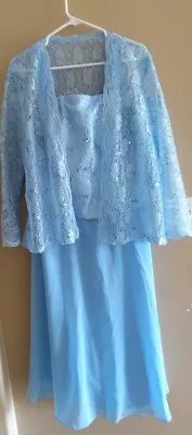 Blue Chiffon Mother Of The Bride Dress • $65