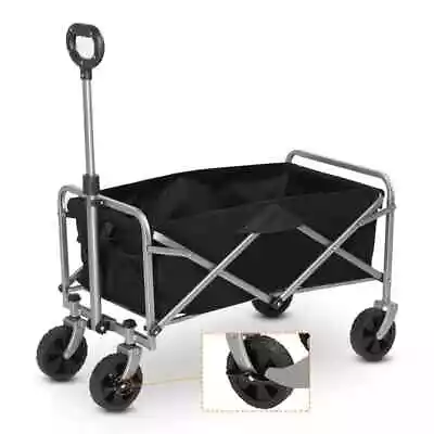 Wagon Folding Cart Collapsible Garden Beach Utility Outdoor Camping Sports Black • $39.99