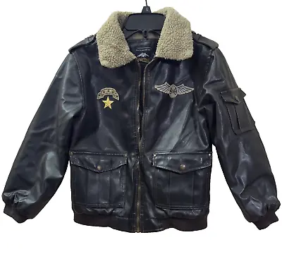 Pacific Trail Outdoor Wear Aviator Jacket/Coat Faux Sherpa Collar Boy’s Size 8 • $15.95