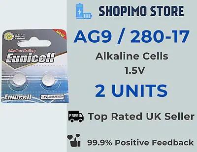 2 X 280-17 SB-A4 LR45 625 Alkaline Button Cell Coin Eunicell AG9 Batteries New • £1.99