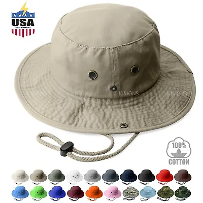 Safari Bucket Hat Cotton Fishing Camping Boonie Sun Wide Brim Summer Cap SB 1 • $11.75