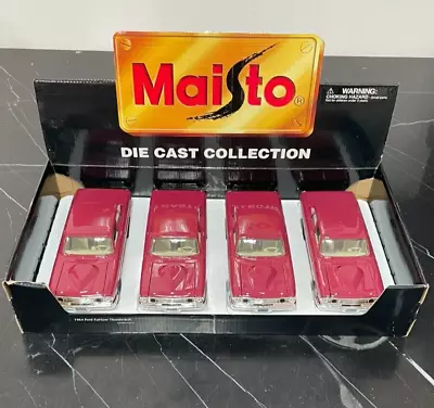 4 PCS LOT Maisto Diecast 1964 Ford Fairlane Thunderbolt Cherry - 1:24 Scale Car • $39.99