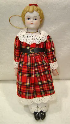 Vintage Christmas Bisque Doll Ornament  Dollhouse Doll • $9.99