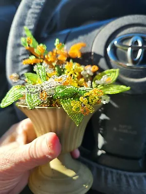 Vintage  Beaded Flowers Floral Arrangement Bouquet • $24.50