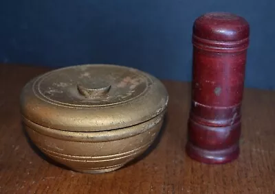 VTG Wood Shaving Soap Decanter & Wood Travel 3  Shaving Brush • $40