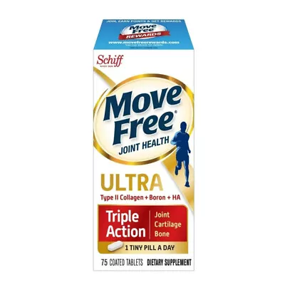 Move Free Type II Collagen Boron & HA Ultra Triple Action 75 Tablets - 3 Pack • $105.99