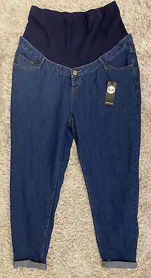 Women’s Maternity Jeans Classic Boyfriend Trousers Size L-XL • £10