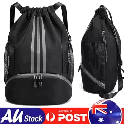 Drawstring Backpack Waterproof Gym Bag Sports Travel School Bag String Rucksack • $14.89