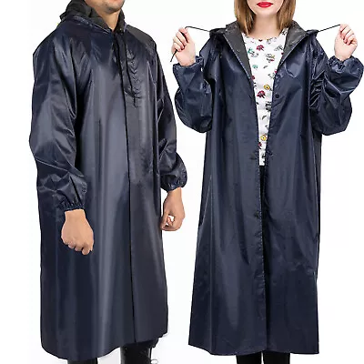Safety Rain Suits Raincoat Rain Jacket With Hoodie And Rain Waterproof Black USA • $8.96