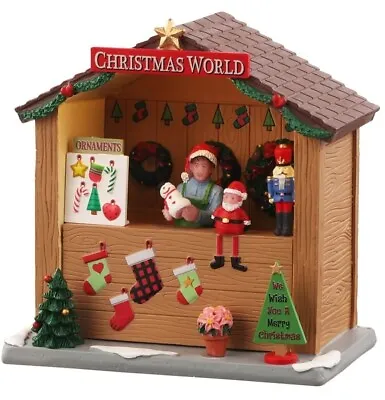 Lemax Table Accent Christmas Market Village Stall World. Battery Operated LED • £19.50