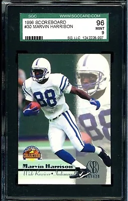 1996 MARVIN HARRISON ScoreBoard      ROOKIE SGC 96 Mint • $3