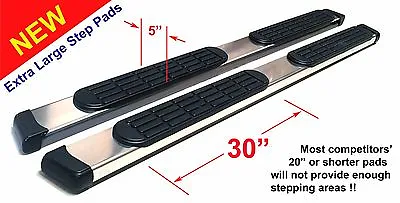 $249 • Buy 00-06 Suburban Yukon XL 1500 5  Chrome Pads Running Side Step Boards Nerf Bars