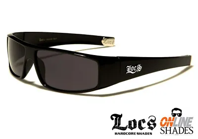 LOCS Gangster Sport Style Men Sunglasses Hardcore Biker Shades BLACK Frames NEW • $8.95