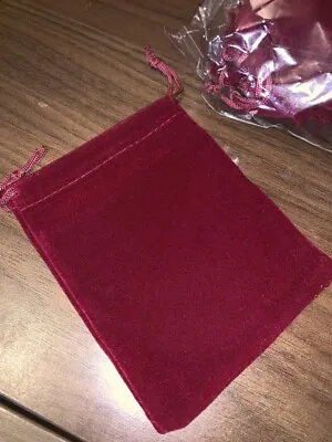 Maroon Velvet Jewellery Gift Bags Drawstring Pouches Thick Soft High Quality • £1.75