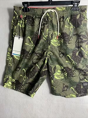 SCOTCH & SODA Green CAMO FLORAL PRINTED SWIMSHORT Men Unisex • $47.99