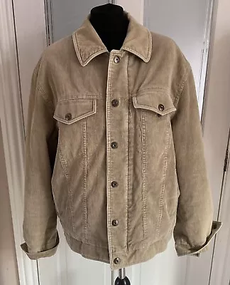 £25.99 • Buy Guise Tan Corduroy Sheepskin Lined Coat Jacket Womens Size S Y2K Style Heavy