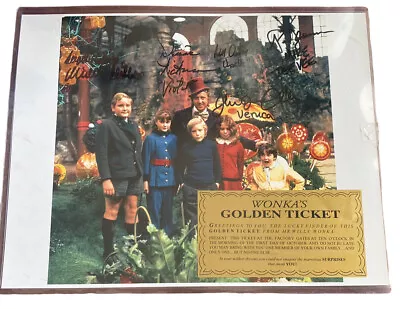 WILLY WONKA FACTORY PHOTO AUTOGRAPHED SIGNED BY FIVE KIDS 11x14” Golden Ticket • $200.64