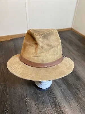 Vintage Woolrich Brown Suede Field Safari Hat Union Made SZ XL X-Large • $29.88