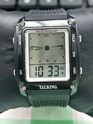 Talking Black Tone Digital Quartz Watch • $14.95