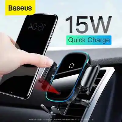 $45.99 • Buy Baseus Qi Wireless Car Charger Phone Holder Automatic Clamp Air Vent Smart Mount