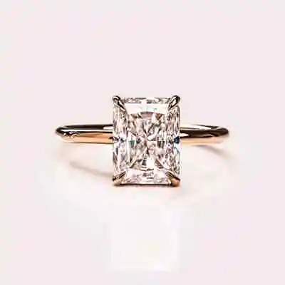 3 Ct Radiant Cut VVS1 Moissanite Engagement Ring 14K Yellow Gold Plated • $107.99