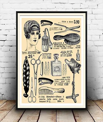 £7.99 • Buy Hairdressing Advert  Vintage  Hair Care Advertising Poster Reproduction.