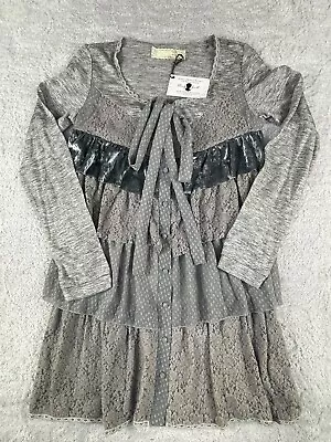 A'Reve Women's Slip Dress Tunic Long Sleeve Size Medium Gray Button Up NWT • $15