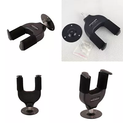 US 1-2 Pc Guitar Wall Hanger Mount Stand Guitar Black Stand Wall Mount Auto Lock • $9.09