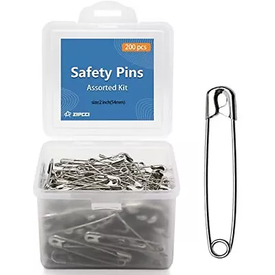 Safety Pins Heavy Duty - 200 Pcs Large Safety Pins - Safety Pins - Heavy 2 Inch • $26.31