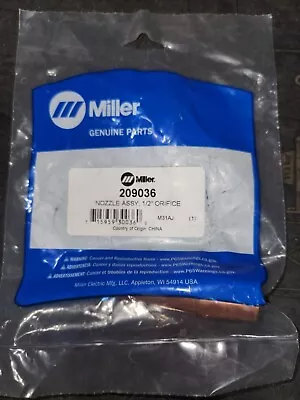 Miller 209036 Nozzle Assy 1/2  Orifice • $25.99