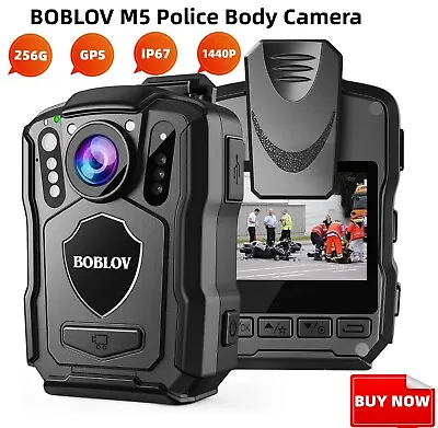 BOBLOV GPS&1440P Police Body Camera GPS 256G Car Suction Mount Body Mounted Cam • £139.19