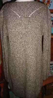 Cabi Medium Top Cotton Blend Long Sleeve Earthy Colors Sweater Dress • $9.99