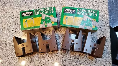 2 PAIR VINTAGE JIFFY MODEL JS-1 2x4 SAWHORSE BRACKETS QUICKLY ASSEMBLE ~New~ • $19.95