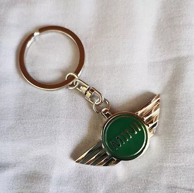 Green Mini Cooper Metal Keyring Keychain Key Ring Clubman JCW Retro • $9.99