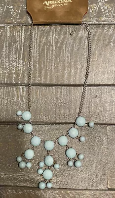 $6.99 • Buy Arizona Jeans NWT Bubble Necklace Bib Ice Blue Green Single Strand 18  