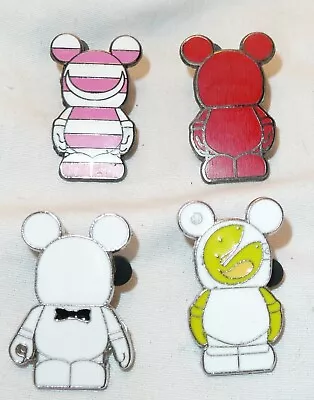 Set Of 4 Disney Vinylmation Pins Cheshire Cat Fortune Cookie Blank Bow Red • $16