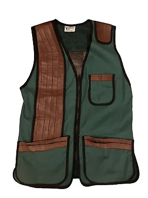 Vermont Vest Hunting Shooting Jacket Leather Padding Pockets Vintage One Size • $19.95