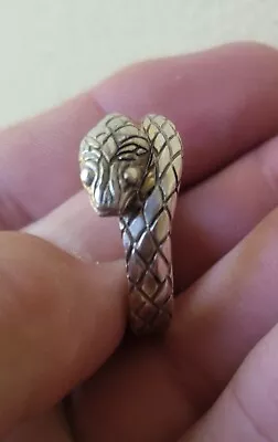 Vintage SNAKE RING Sterling Silver SIGNED Joan Miro ? Size 10 • $199