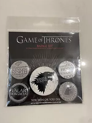 Game Of Thrones Fan Button Badge Set Of 5 Stark HBO | OFFICIAL • £6.94