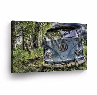 Canvas Wall Art Photo Print VW Classic Vintage Car Bus Camper Volkswagen VWH67 • $109.99
