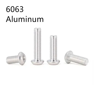 Aluminum Alloy 6063 Allen Bolts Hex Socket Button Head Screws M2 M3 M4 M5 M6 M8 • $3.84