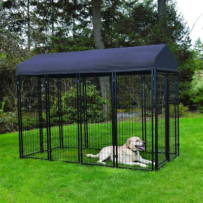 XXL Outdoor Dog Kennel Walk In Pet Cage Chicken Run Coop Enclosure With Canopy • £112.92