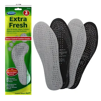 2 Pairs Extra Fresh Insoles Inner Soles For Boots Shoes Slippers Odour Control • £2.70