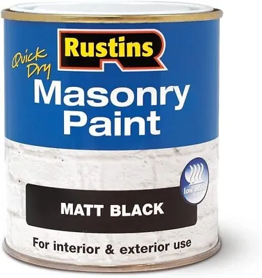 Rustins Masonry Paint Quick Dry Small Tins 250ml/500ml  Red Black Cream White • £5.99