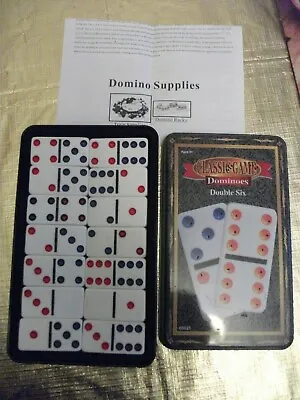 £7.50 • Buy  Classic Game 28  Red & Black Coloured Spot,double Six Dominoes In Storage Tin 