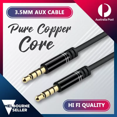 3.5mm 4-Pole TRRS AUX Cable Cord Male To Male Stereo Audio Extension Headphone • $5.39