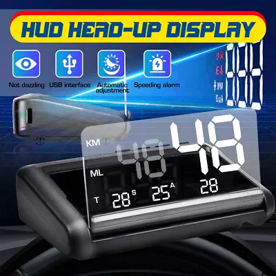 Car Head Up Display HUD Auto Electronics KM/h MPH OBD2 Overspeed Security Alar • $17.99