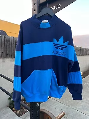 Vintage ADIDAS Soccer Crewneck Sweater Sweatshirt 90s 80s Striped Pullover • $59.99